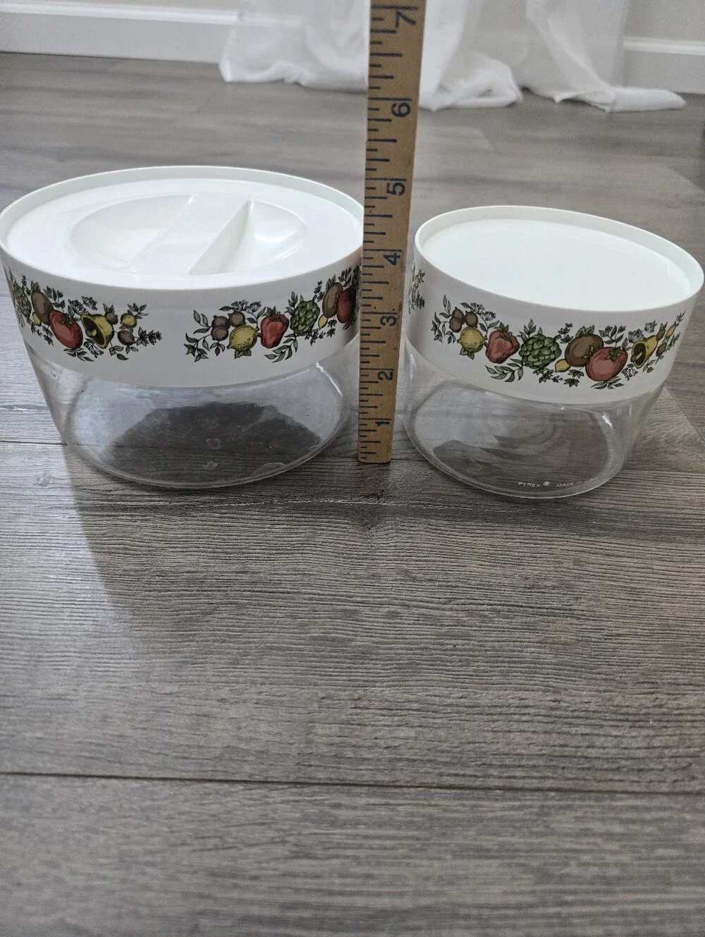 Pyrex Spice of Life See 'N Store Canisters Set Of 2 Retro Vintage Decor